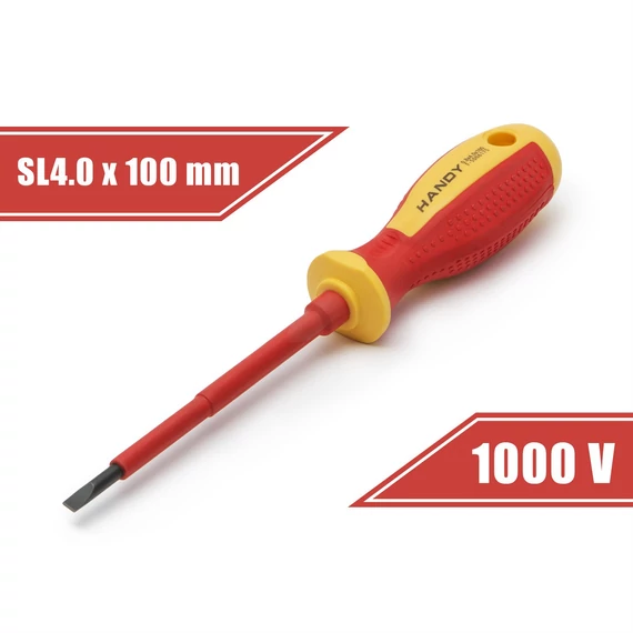 Csavarhúzó lapos 0,8x4x100 mm szigetelt
