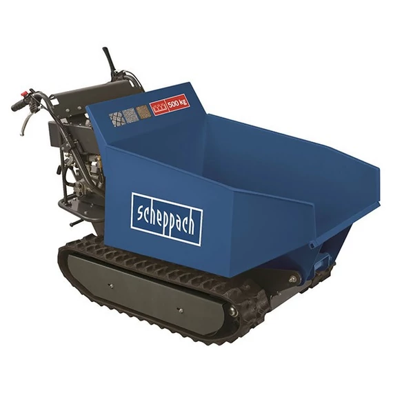 Scheppach DP 5000 Hernyótalpas meghajtású mini dömper 500 kg hidraulikus billené