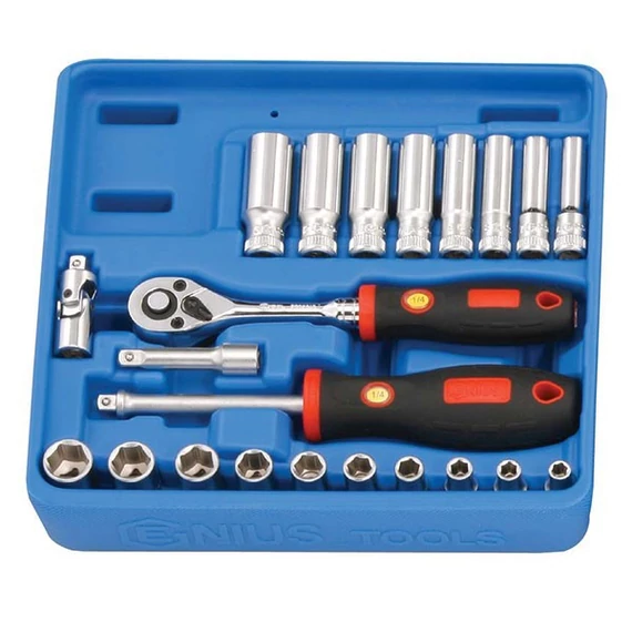 Genius dugókulcs készlet 22 db 1/4"