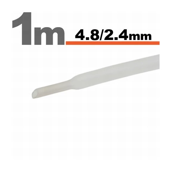Zsugorcső fehér 4,8 / 2,4 mm