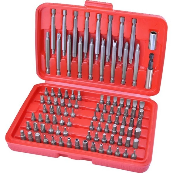 Extol lapos, philips, pozidriv, imbusz, torx, lyukas torx bit készlet 98 db