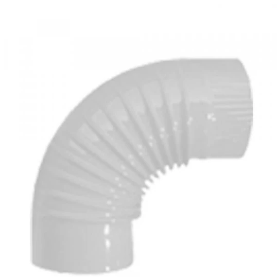Füstcső könyök, zománcozott fehér o120 mm 90° / 1.2 mm