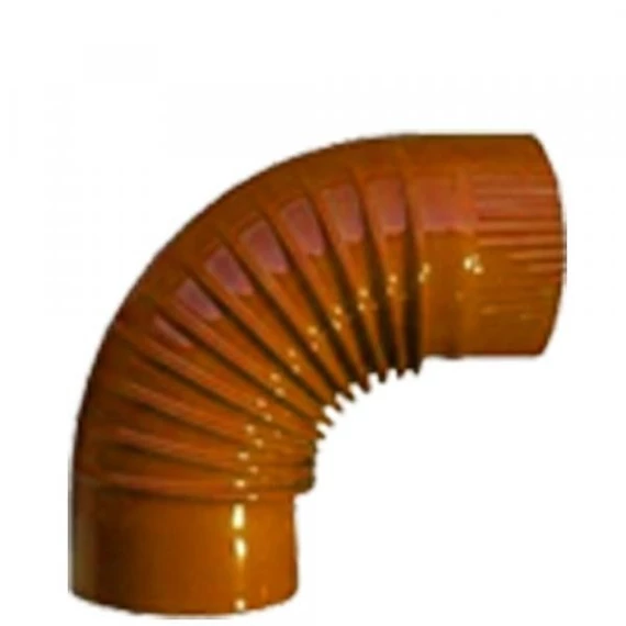 Füstcső könyök, zománcozott barna o120 mm 90° / 1.2 mm