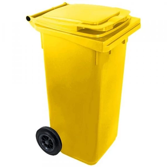 Háztartási kuka 120 L sárga, kerekes