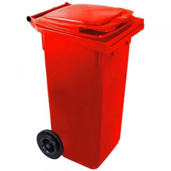 Háztartási kuka 120 L piros kerekes