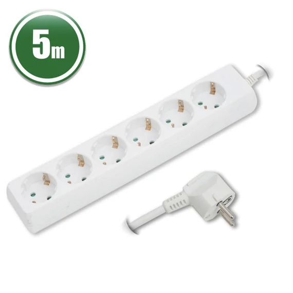 6-os elosztó 250V 10/16A 5 m