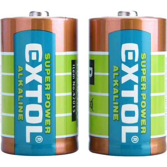 Extol D LR20 elem 1,5 V 2 db alkáli, tartós