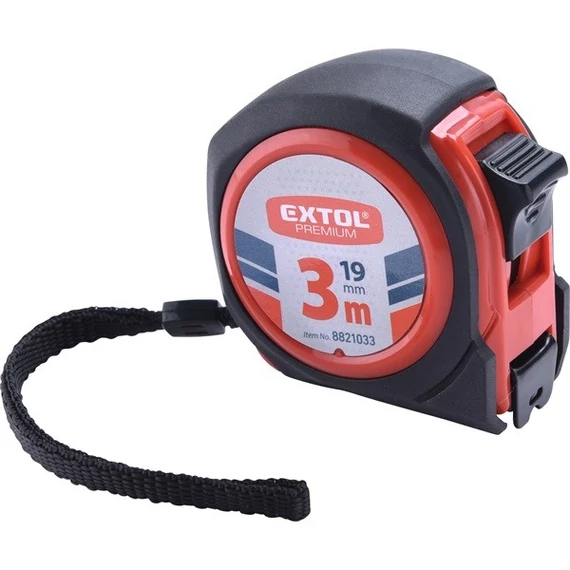 Extol mérőszalag 3 m 19 mm gumírozott, 1 stoppos