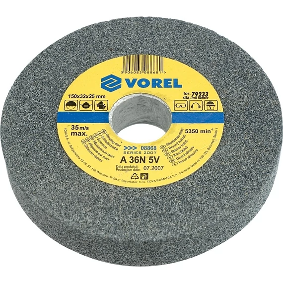 Toya köszörűkorong 150x12,7x15 mm finom szemcse