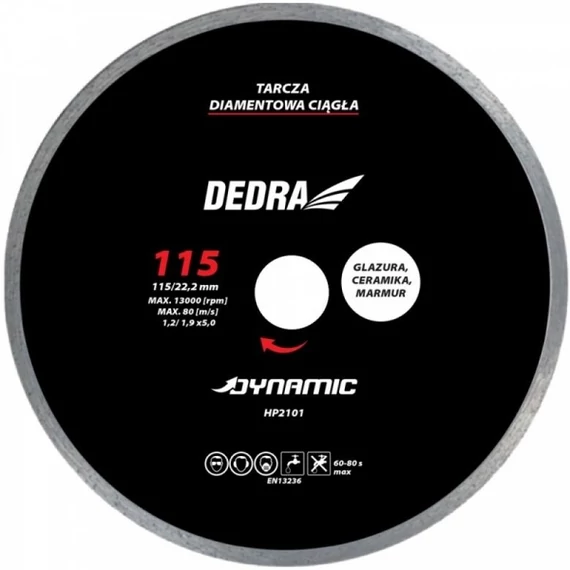 Dedra gyémántvágótárcsa 115x22,2 mm csempéhez