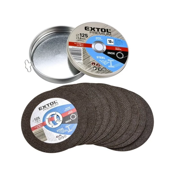 Extol vágókorong 125x1.0x22.2 mm INOX 10 db fémdobozban