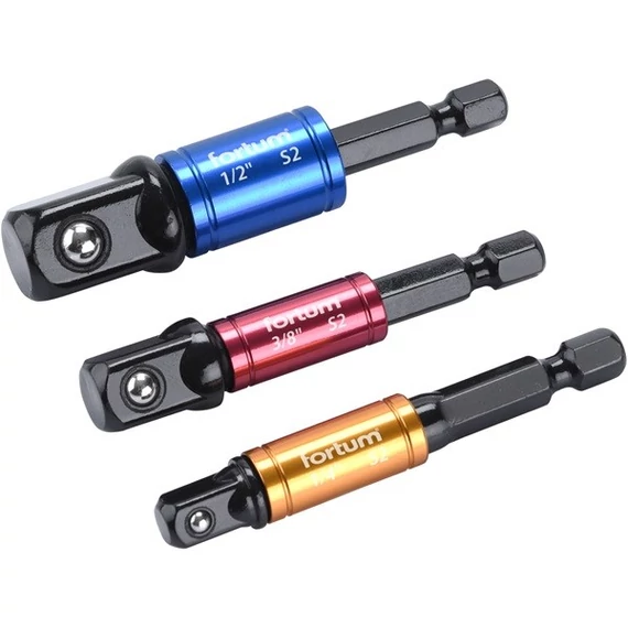 Fortum dugókulcs adapter készlet 1/4"-3/8"-1/2"