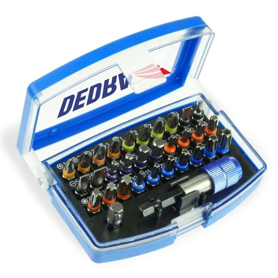 Dedra philips, pozidriv, lapos, imbusz, torx, lyukas torx bit készlet 32 db