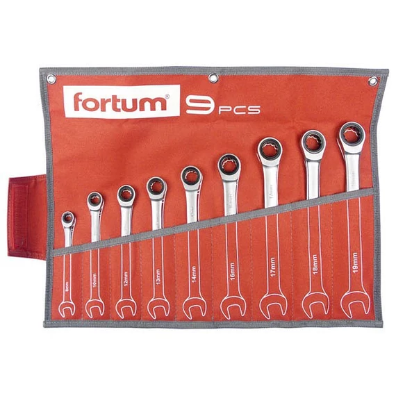 Fortum racsnis csillag-villáskulcs készlet 9 db 8-19 mm