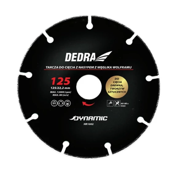 Dedra wolfram-karbid vágótárcsa 230 mm műanyaghoz, fához