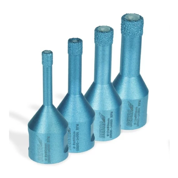 Dedra gyémánt koronafúró készlet 4 db-os M14 / 6-8-10-12 mm Vacuum brazed