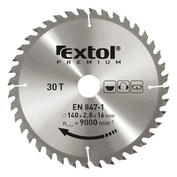Extol körfűrészlap 140x16x2.8 30T keményfémlapkás