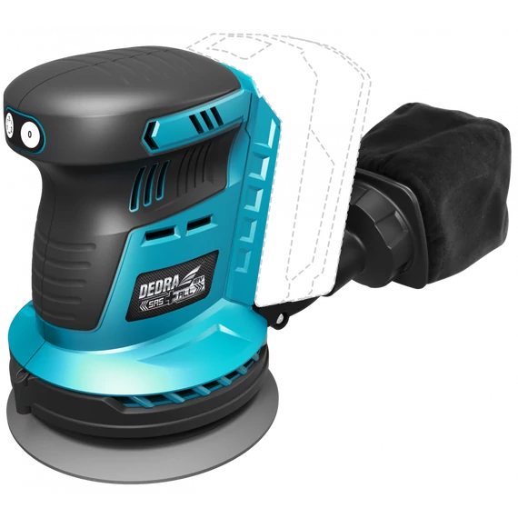 Dedra akkumulátoros excenter csiszoló 125 mm 18 V akkumulátor nélkül