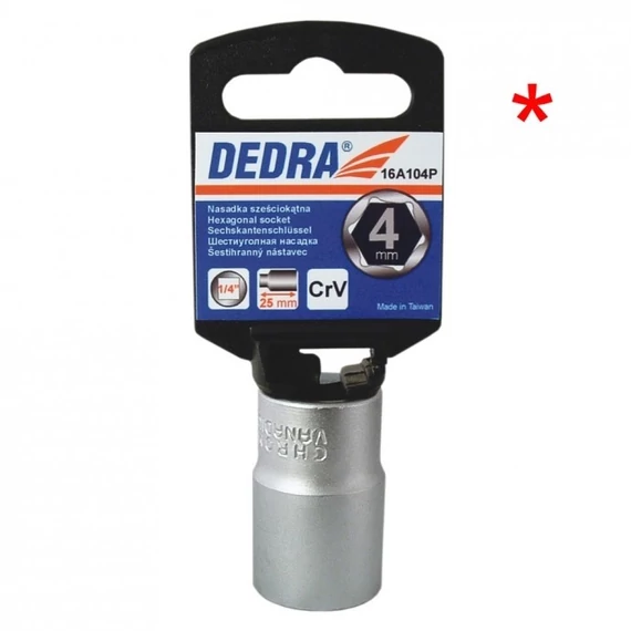 Dedra dugókulcs 6 mm 1/4" PVC tartóval