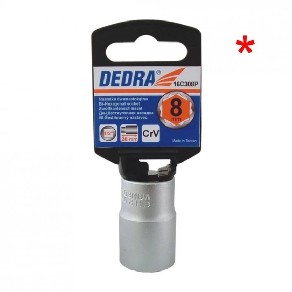 Dedra dugókulcs 22 mm 1/2" 12 szögű PVC tartóval