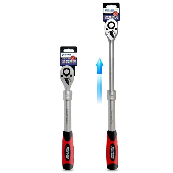 Hillen & Mohr racsnis teleszkópos hajtókar 72 fog 305-445 mm 1/2" PVC tartóval