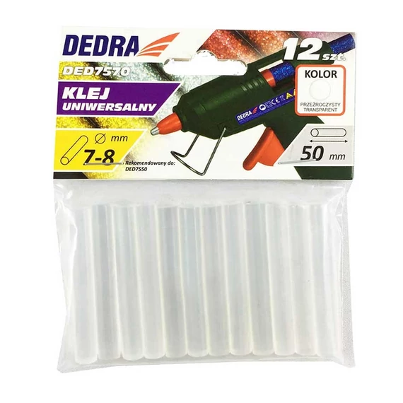 Dedra ragasztóstift 8x50 mm 12 db átlátszó