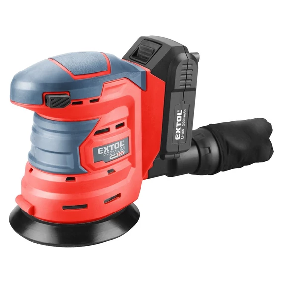 Extol akkumulátoros excenter csiszoló 125 mm 20 V 2 Ah