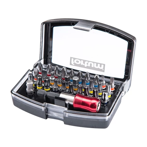 Fortum lapos, philips, pozidriv, imbusz, torx, lyukas torx bit készlet 32 db