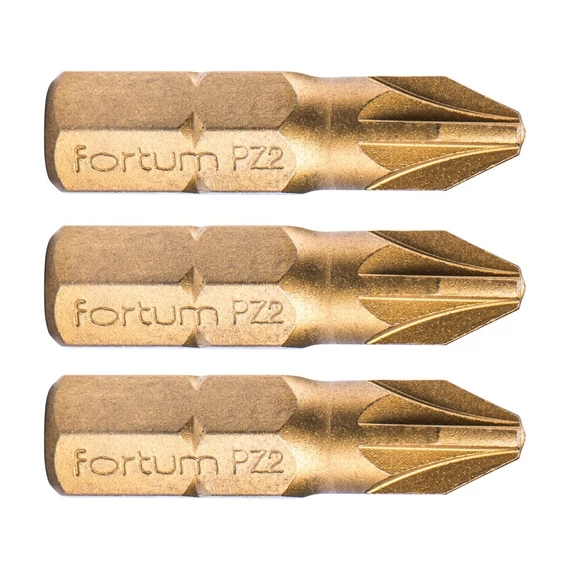 Fortum bit behajtó pozidriv PZ2 x 25 mm 1/4" 3 db