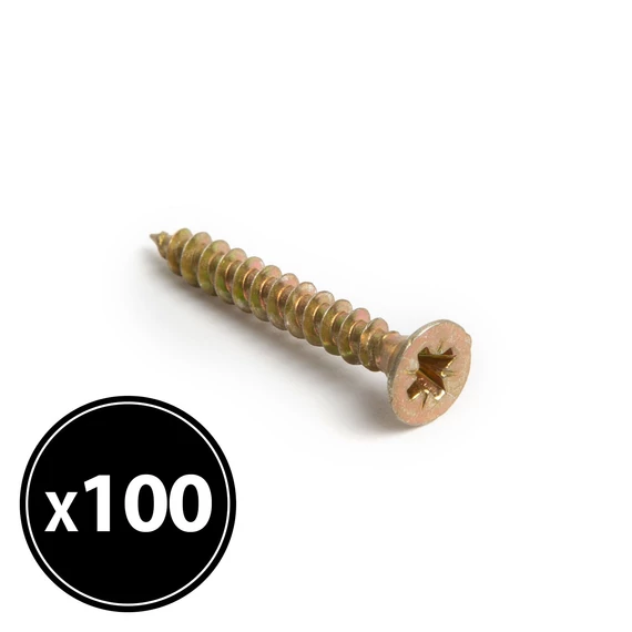 Forgácslap csavar sárga 3 x 25 mm (100 db / csomag)