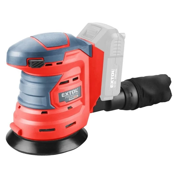 Extol akkumulátoros excenter csiszoló 125 mm 20 V akkumulátor nélkül