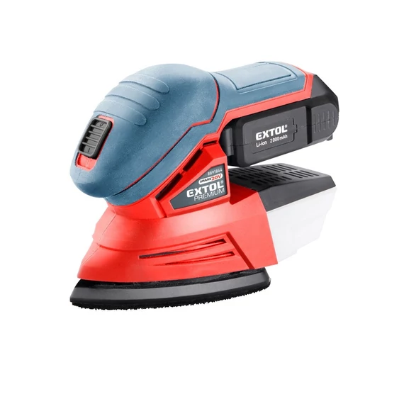 Extol akkumulátoros delta csiszoló 123x95 mm 20 V 1 db akkumulátorral