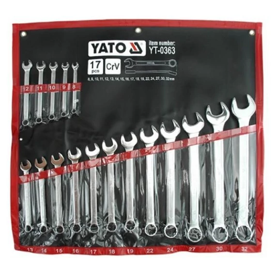Yato csillag-villáskulcs készlet 17 db 8-32 mm