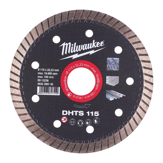 Milwaukee turbo gyémánt vágótárcsa 115x1,2/10,0x22,2 mm