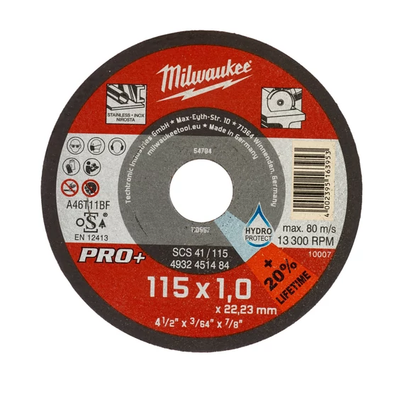 Milwaukee SCS 41/115 PRO+ vágókorong 115x1.0 mm
