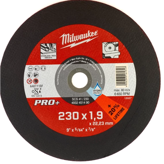 Milwaukee SCS 41/125 PRO+ vágókorong 230x1.9 mm