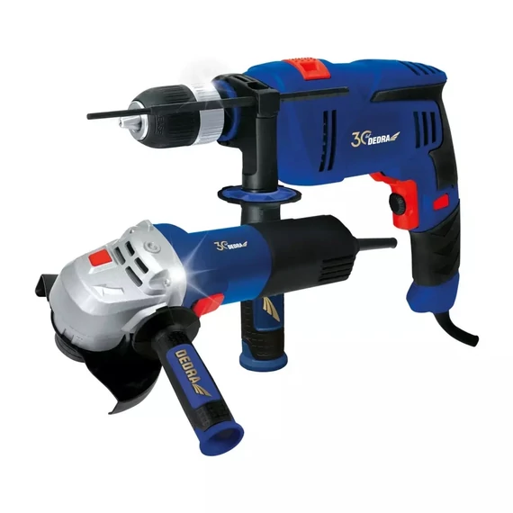 Dedra fúrókalapács 13 mm 900 W és sarokcsiszoló 115 mm 950 W készlet