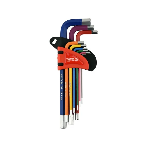 Yato imbuszkulcs készlet 9 db 1,5-10 mm hosszú színkódos