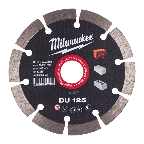 Milwaukee DU 125 gyémánt vágótárcsa 125x2,3/10x22,2 mm szegmentált