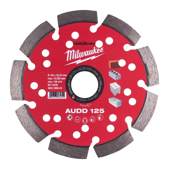 Milwaukee AUDD 125 gyémánt vágótárcsa 125x2.6/10x22.2 mm szegmentált