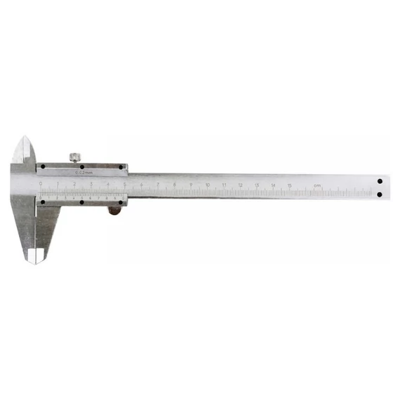 Vorel tolómérő 150/0,02 mm fém INOX bőrtokban
