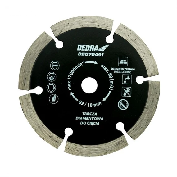 Dedra gyémánt vágótárcsa 89x10 mm szegmenses