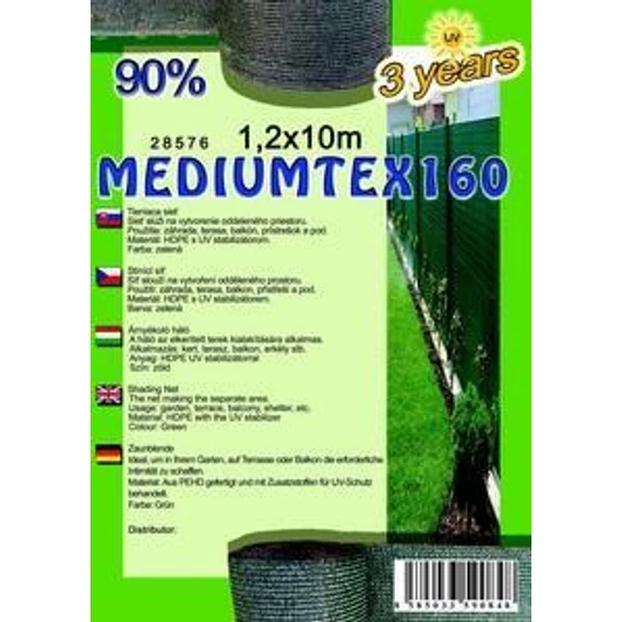 Árnyékoló háló mediumtex 1.2 x 10 m zöld 90 %