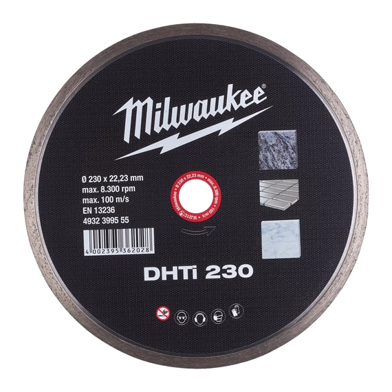 Milwaukee folytonos gyémánt vágótárcsa 230 x 2,6 x 8,0 x 22,2 mm