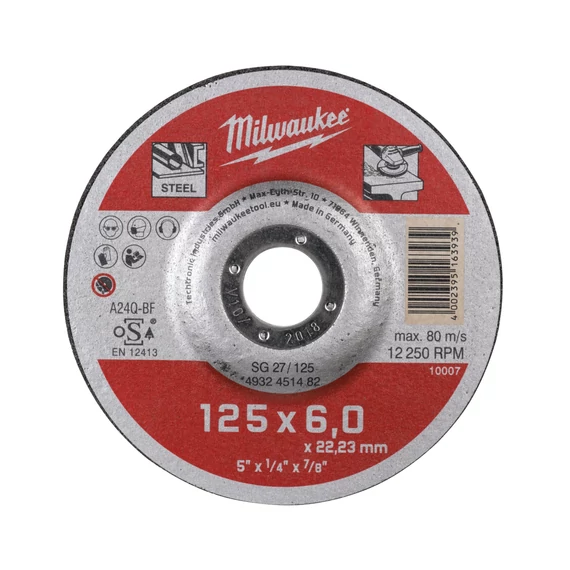 Milwaukee tisztítókorong 125 x 6,0 x 22 mm WSG27