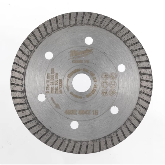 Milwaukee turbo gyémánt vágótárcsa 76 x 1,0 x 5,0 x 10 mm