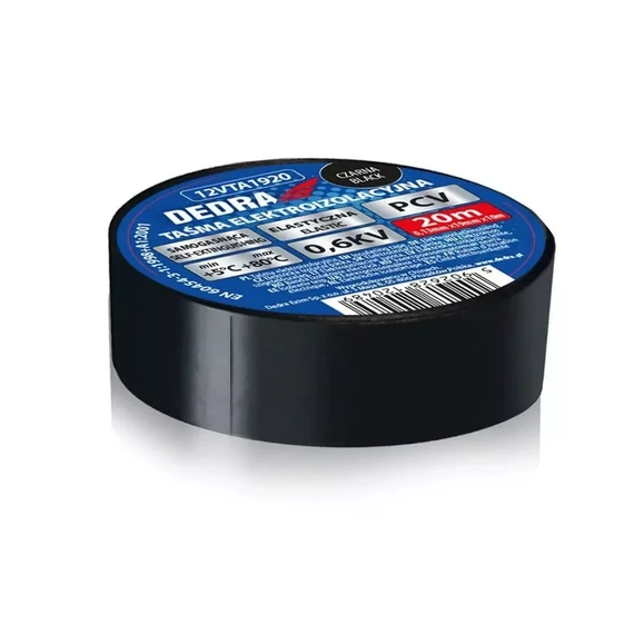 Dedra PVC szigetelőszalag 19 mm x 10 m fekete