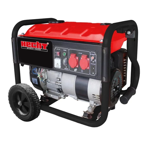 Hecht benzinmotoros áramfejlesztő kerekekkel 3300 W 1 fázisú