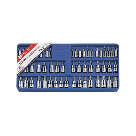 Genius dugókulcs készlet bitfejekkel 53 db-os 1/4", 3/8"