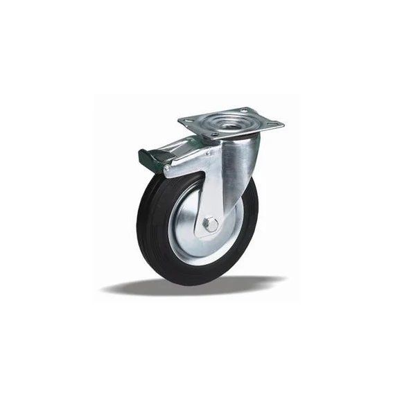 Kerék önbeálló talpas fém felnis fékezhető 150 mm